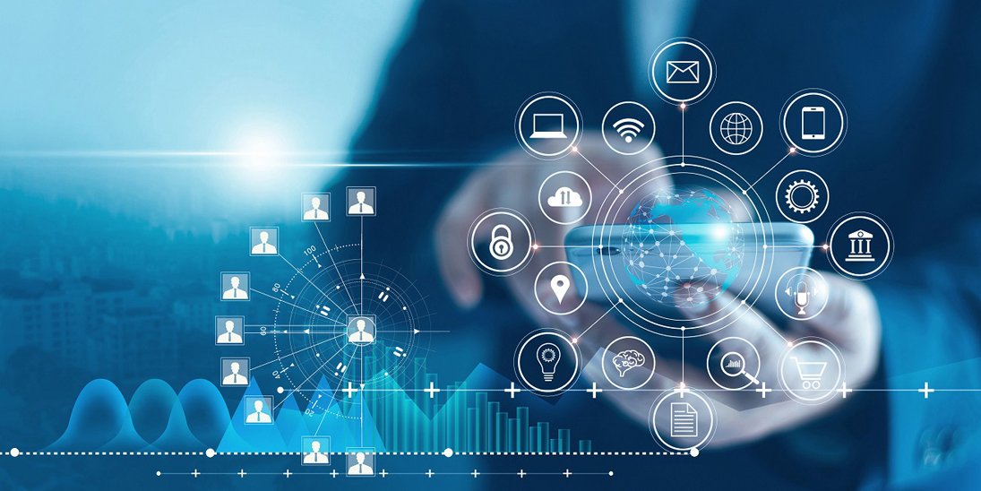 Futuristic data visualization and technology