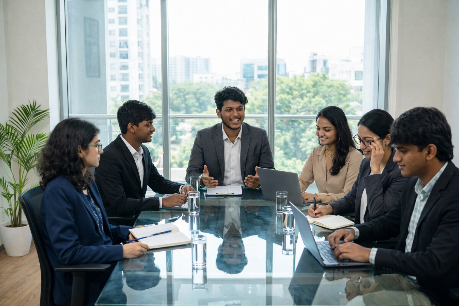Team presenting strategic plan